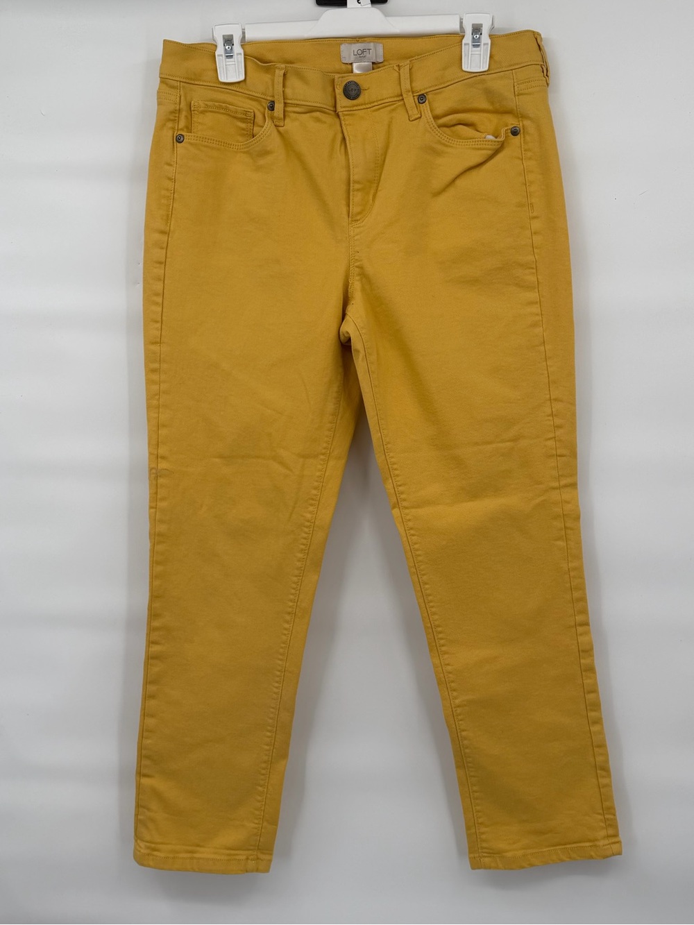 Ann Taylor loft outlet skinny crop yellow denim jeans